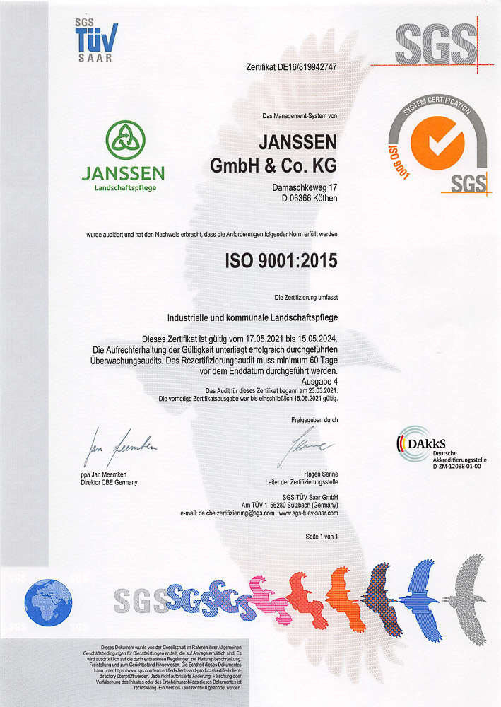 Janssen-Landschaftspflege-Janssen_Landschaftspflege_Zertifikat_2015_TUV_ISO_9001